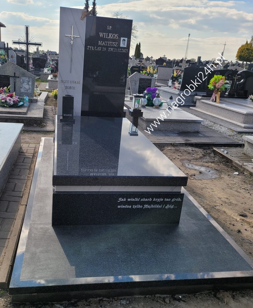 Świdnik nagrobek pojedynczy z granitu Impala